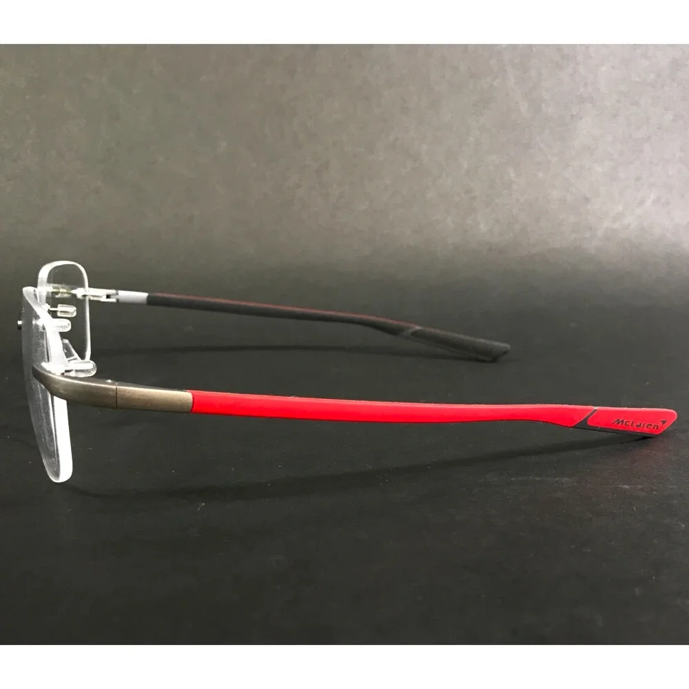 McLaren Eyeglasses Frames ML MS-85O05 C01 Ruthenium Red Rimless 55-17-145